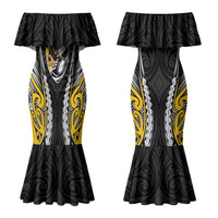 Wellington 2026 Rugby Custom Couples Matching Mermaid Dress and Hawaiian Shirt NZ Maori Silver Fern LT14 - Polynesian Pride