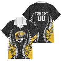 Wellington 2026 Rugby Custom Family Matching Puletasi and Hawaiian Shirt NZ Maori Silver Fern LT14 Dad's Shirt - Short Sleeve Black - Polynesian Pride