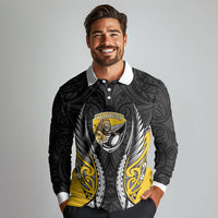 Wellington 2026 Rugby Custom Long Sleeve Polo Shirt NZ Maori Silver Fern LT14 - Polynesian Pride