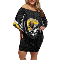 Wellington 2026 Rugby Custom Off Shoulder Short Dress NZ Maori Silver Fern
