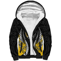 Wellington 2026 Rugby Custom Sherpa Hoodie NZ Maori Silver Fern LT14 Unisex Black - Polynesian Pride