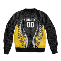 Wellington 2026 Rugby Custom Sleeve Zip Bomber Jacket NZ Maori Silver Fern LT14 - Polynesian Pride