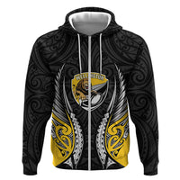 Wellington 2026 Rugby Custom Zip Hoodie NZ Maori Silver Fern LT14 Zip Hoodie Black - Polynesian Pride