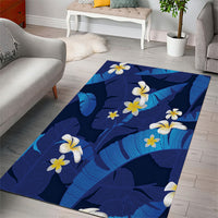 Teal Purple Banana Leaf Hawaii Area Rug Lau Maia Plumeria Tropical Summer Vibes LT14 - Polynesian Pride