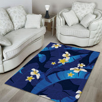 Teal Purple Banana Leaf Hawaii Area Rug Lau Maia Plumeria Tropical Summer Vibes LT14 - Polynesian Pride