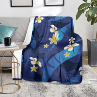 Teal Purple Banana Leaf Hawaii Blanket Lau Maia Plumeria Tropical Summer Vibes LT14 - Polynesian Pride