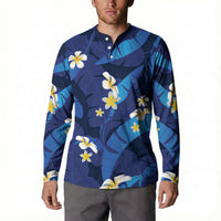 Teal Purple Banana Leaf Hawaii Button Sweatshirt Lau Maia Plumeria Tropical Summer Vibes LT14 - Polynesian Pride
