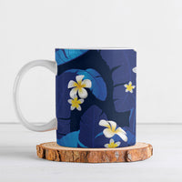 Teal Purple Banana Leaf Hawaii Ceramic Mug Lau Maia Plumeria Tropical Summer Vibes LT14 Teal Purple - Polynesian Pride