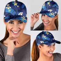 Teal Purple Banana Leaf Hawaii Classic Cap Lau Maia Plumeria Tropical Summer Vibes LT14 - Polynesian Pride