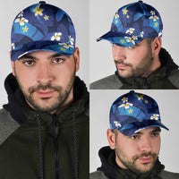 Teal Purple Banana Leaf Hawaii Classic Cap Lau Maia Plumeria Tropical Summer Vibes LT14 - Polynesian Pride
