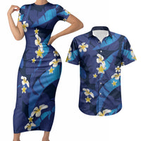 Teal Purple Banana Leaf Hawaii Couples Matching Short Sleeve Bodycon Dress and Hawaiian Shirt Lau Maia Plumeria Tropical Summer Vibes LT14 Teal Purple - Polynesian Pride