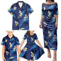 Teal Purple Banana Leaf Hawaii Family Matching Puletasi and Hawaiian Shirt Lau Maia Plumeria Tropical Summer Vibes LT14 - Polynesian Pride