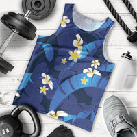 Teal Purple Banana Leaf Hawaii Men Tank Top Lau Maia Plumeria Tropical Summer Vibes LT14 - Polynesian Pride