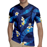 Teal Purple Banana Leaf Hawaii Rugby Jersey Lau Maia Plumeria Tropical Summer Vibes LT14 - Polynesian Pride