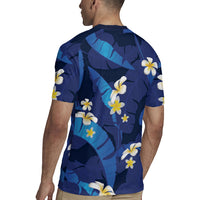 Teal Purple Banana Leaf Hawaii Rugby Jersey Lau Maia Plumeria Tropical Summer Vibes LT14 - Polynesian Pride