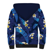 Teal Purple Banana Leaf Hawaii Sherpa Hoodie Lau Maia Plumeria Tropical Summer Vibes LT14 - Polynesian Pride
