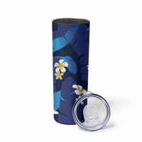 Teal Purple Banana Leaf Hawaii Skinny Tumbler Lau Maia Plumeria Tropical Summer Vibes LT14 - Polynesian Pride