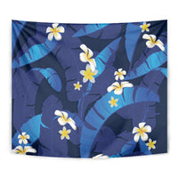Teal Purple Banana Leaf Hawaii Tapestry Lau Maia Plumeria Tropical Summer Vibes LT14 - Polynesian Pride