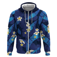Teal Purple Banana Leaf Hawaii Zip Hoodie Lau Maia Plumeria Tropical Summer Vibes LT14 Zip Hoodie Teal Purple - Polynesian Pride