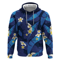 Teal Purple Banana Leaf Hawaii Zip Hoodie Lau Maia Plumeria Tropical Summer Vibes LT14 Pullover Hoodie Teal Purple - Polynesian Pride