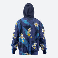 Teal Purple Banana Leaf Hawaii Zip Hoodie Lau Maia Plumeria Tropical Summer Vibes LT14 - Polynesian Pride