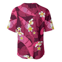 Pink Banana Leaf Hawaii Baseball Jersey Lau Maia Plumeria Tropical Summer Vibes LT14 - Polynesian Pride