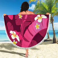 Pink Banana Leaf Hawaii Beach Blanket Lau Maia Plumeria Tropical Summer Vibes LT14 - Polynesian Pride