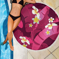 Pink Banana Leaf Hawaii Beach Blanket Lau Maia Plumeria Tropical Summer Vibes LT14 - Polynesian Pride