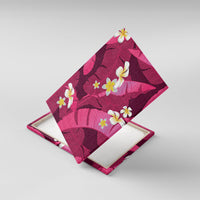 Pink Banana Leaf Hawaii Canvas Wall Art Lau Maia Plumeria Tropical Summer Vibes LT14 With Frame Pink - Polynesian Pride