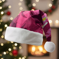 Pink Banana Leaf Hawaii Christmas Santa Hat Lau Maia Plumeria Tropical Summer Vibes