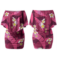 Pink Banana Leaf Hawaii Couples Matching Off Shoulder Short Dress and Long Sleeve Button Shirt Lau Maia Plumeria Tropical Summer Vibes LT14 - Polynesian Pride