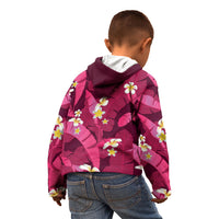 Pink Banana Leaf Hawaii Kid Hoodie Lau Maia Plumeria Tropical Summer Vibes LT14 - Polynesian Pride