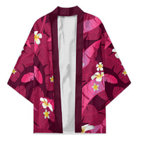 Pink Banana Leaf Hawaii Kimono Lau Maia Plumeria Tropical Summer Vibes LT14 Unisex Pink - Polynesian Pride
