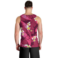 Pink Banana Leaf Hawaii Men Tank Top Lau Maia Plumeria Tropical Summer Vibes LT14 - Polynesian Pride