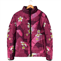 Pink Banana Leaf Hawaii Padded Jacket Lau Maia Plumeria Tropical Summer Vibes LT14 - Polynesian Pride