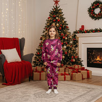 Pink Banana Leaf Hawaii Christmas Pajama Set Lau Maia Plumeria Tropical Summer Vibes