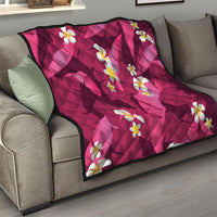 Pink Banana Leaf Hawaii Quilt Lau Maia Plumeria Tropical Summer Vibes LT14 - Polynesian Pride