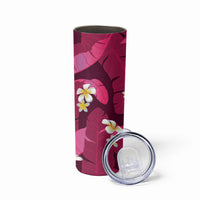 Pink Banana Leaf Hawaii Skinny Tumbler Lau Maia Plumeria Tropical Summer Vibes LT14 - Polynesian Pride