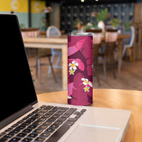 Pink Banana Leaf Hawaii Skinny Tumbler Lau Maia Plumeria Tropical Summer Vibes LT14 - Polynesian Pride