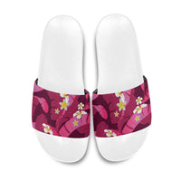 Pink Banana Leaf Hawaii Slide Sandals Lau Maia Plumeria Tropical Summer Vibes LT14 Pink - Polynesian Pride