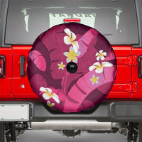 Pink Banana Leaf Hawaii Spare Tire Cover Lau Maia Plumeria Tropical Summer Vibes LT14 - Polynesian Pride
