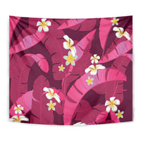 Pink Banana Leaf Hawaii Tapestry Lau Maia Plumeria Tropical Summer Vibes LT14 - Polynesian Pride
