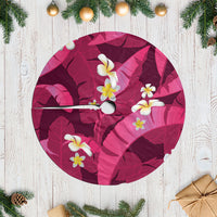 Pink Banana Leaf Hawaii Tree Skirt Lau Maia Plumeria Tropical Summer Vibes