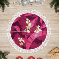 Pink Banana Leaf Hawaii Tree Skirt Lau Maia Plumeria Tropical Summer Vibes