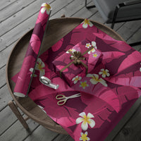 Pink Banana Leaf Hawaii Wrapping Paper Lau Maia Plumeria Tropical Summer Vibes LT14 - Polynesian Pride
