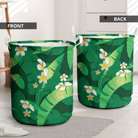 Green Banana Leaf Hawaii Laundry Basket Lau Maia Plumeria Tropical Summer Vibes LT14 - Polynesian Pride