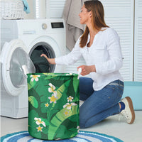 Green Banana Leaf Hawaii Laundry Basket Lau Maia Plumeria Tropical Summer Vibes LT14 - Polynesian Pride