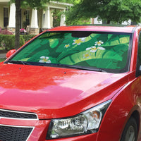 Green Banana Leaf Hawaii Auto Sun Shade Lau Maia Plumeria Tropical Summer Vibes LT14 - Polynesian Pride
