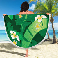Green Banana Leaf Hawaii Beach Blanket Lau Maia Plumeria Tropical Summer Vibes LT14 - Polynesian Pride