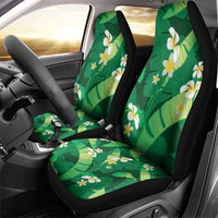 Green Banana Leaf Hawaii Car Seat Cover Lau Maia Plumeria Tropical Summer Vibes LT14 - Polynesian Pride